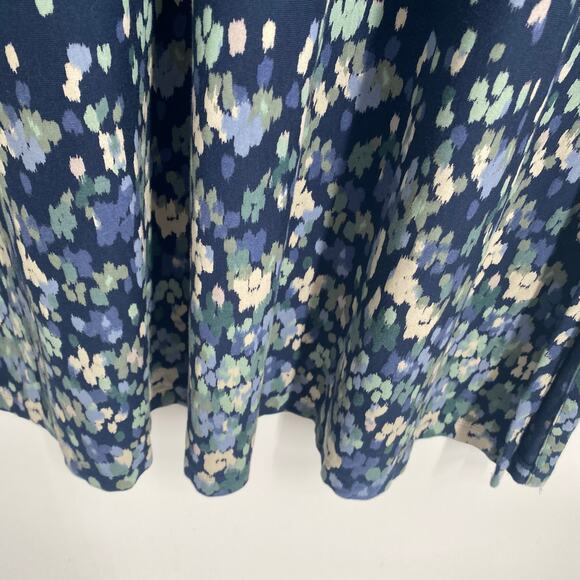 j. Jill Maxi Dress Woman's Large Blue Confetti Print Hem Knit Coastal TradMom - Picture 3 of 9